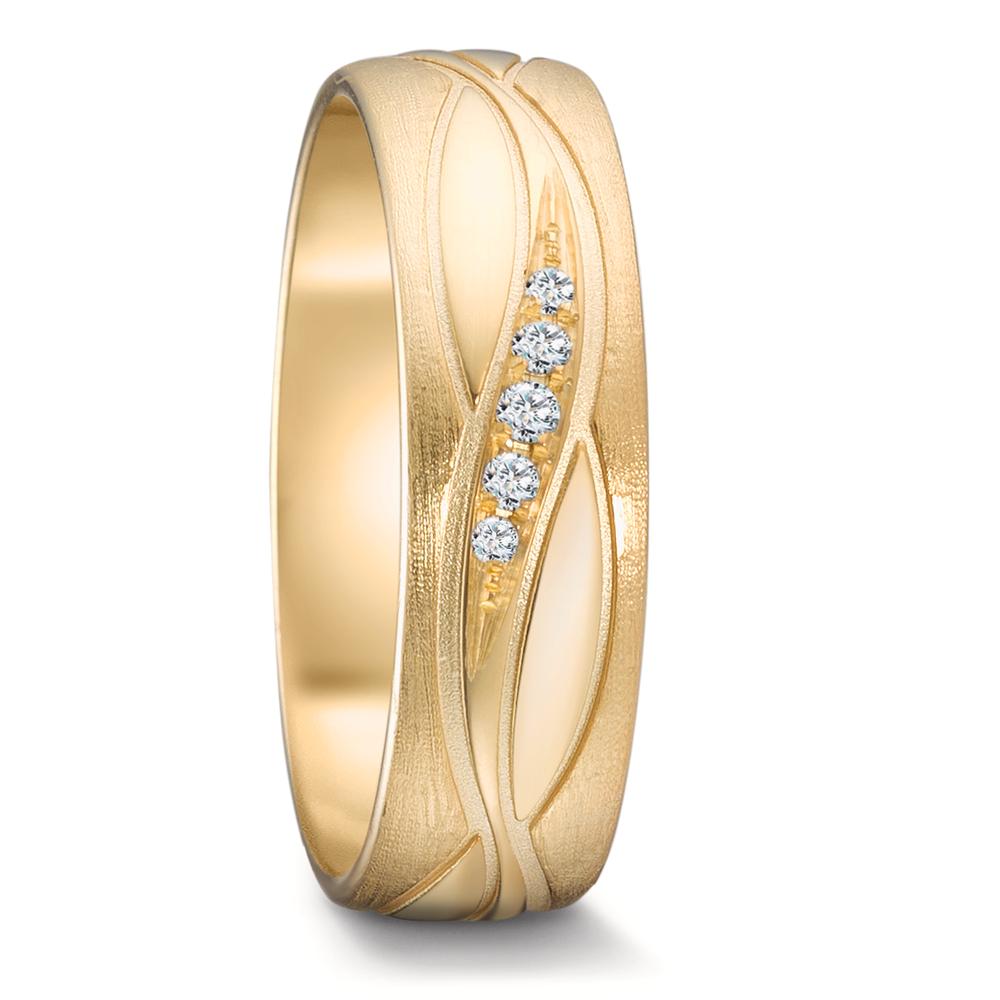Alliance Or jaune 18K Diamant 0.129 ct, 15 Pierres, tw-si-588006