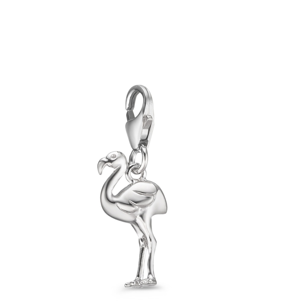 Charms Argent Rhodié Flamant Rose-588015