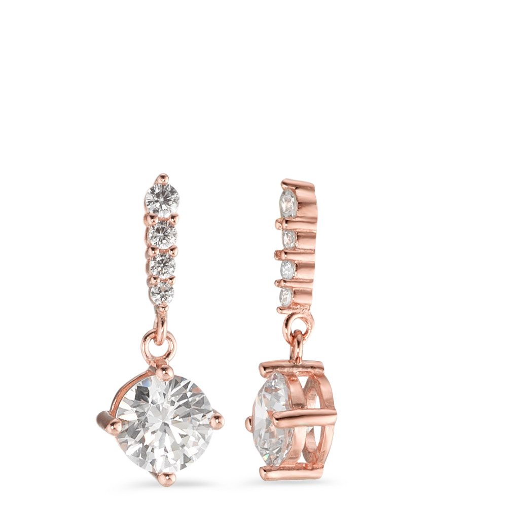 Pendant d'oreilles Argent Zircone 10 Pierres rosé Plaqué or Ø7 mm-588201