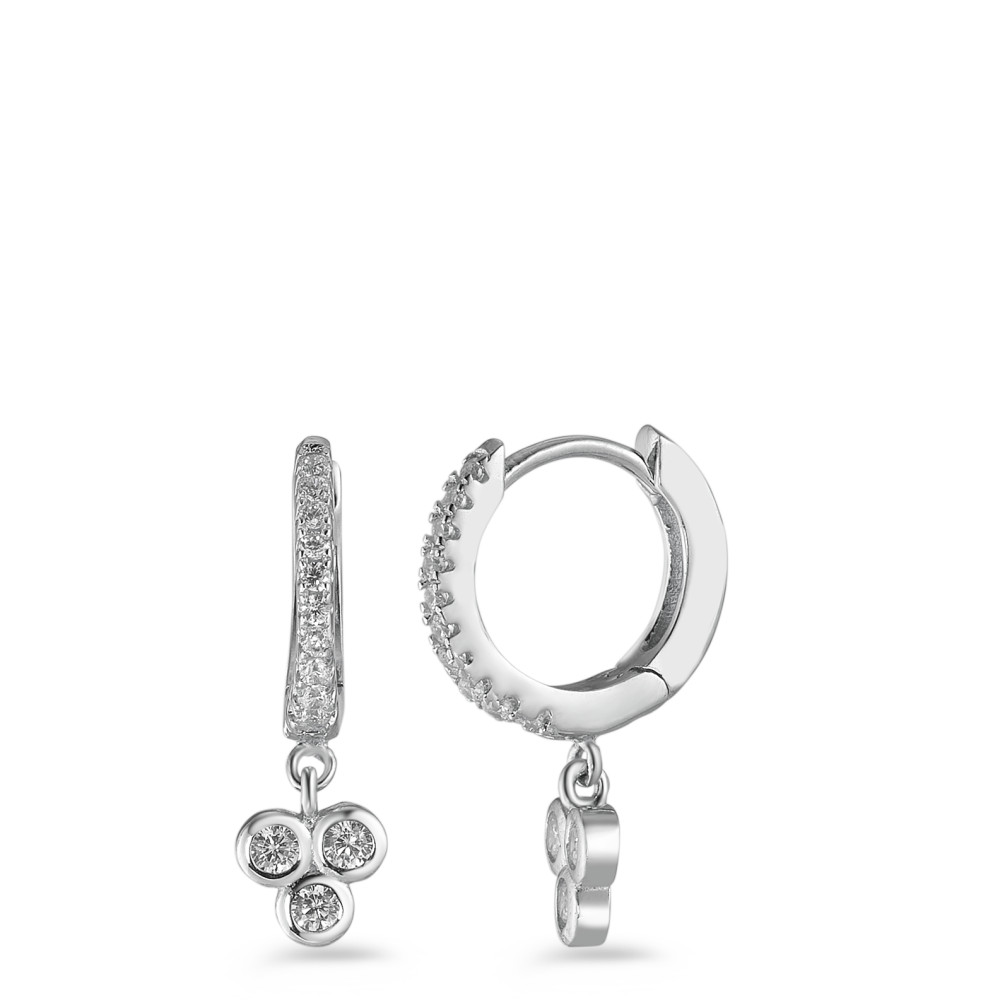 Créoles à charnières Argent Zircone Rhodié-588218