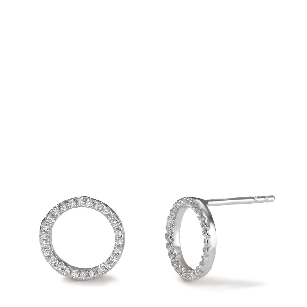Clous d'oreilles Argent Zircone Rhodié Ø8 mm-588227