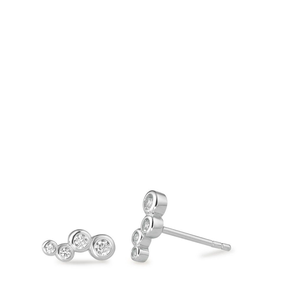 Clous d'oreilles Argent Zircone 8 Pierres Rhodié-588234
