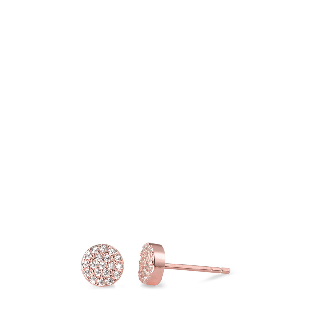 Ohrstecker Silber Zirkonia rosé vergoldet Ø6 mm-588245