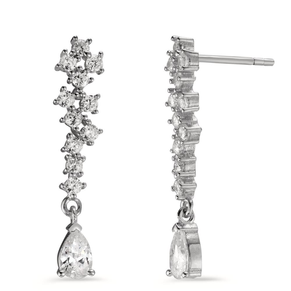 Pendant d'oreilles Argent Zircone 24 Pierres Rhodié-588257