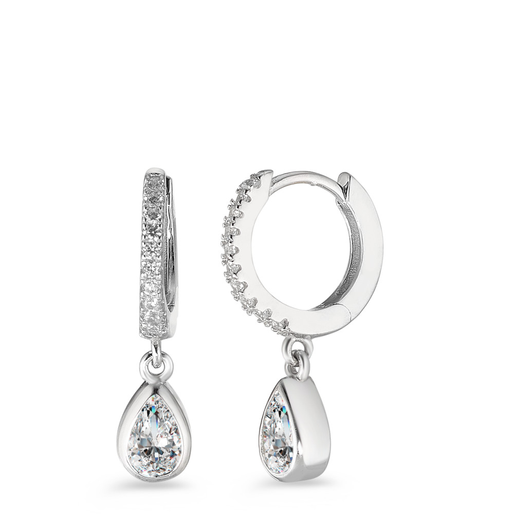 Créoles à charnières Argent Zircone 22 Pierres Rhodié-588258