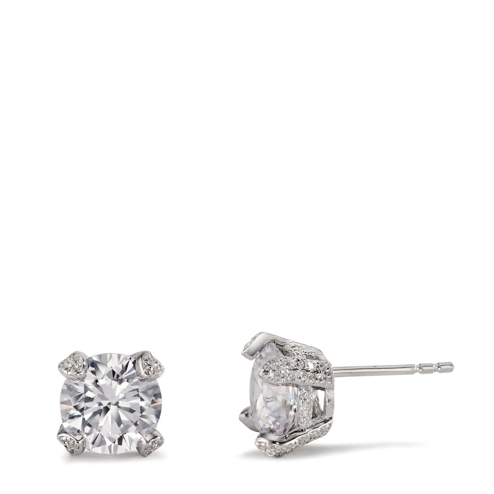 Clous d'oreilles Argent Zircone Rhodié Ø8.5 mm-588259