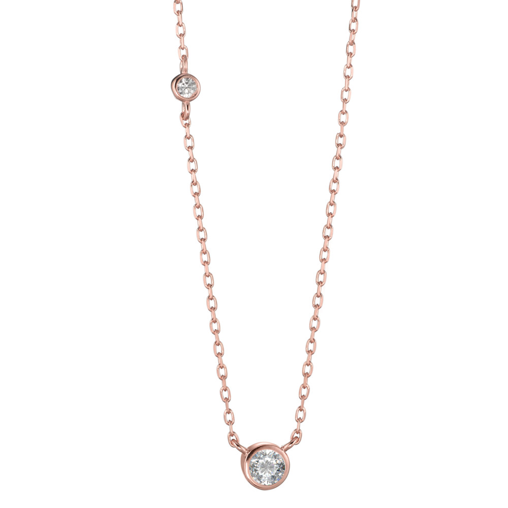 Collier Argent Zircone rosé Plaqué or 40-45 cm-588329