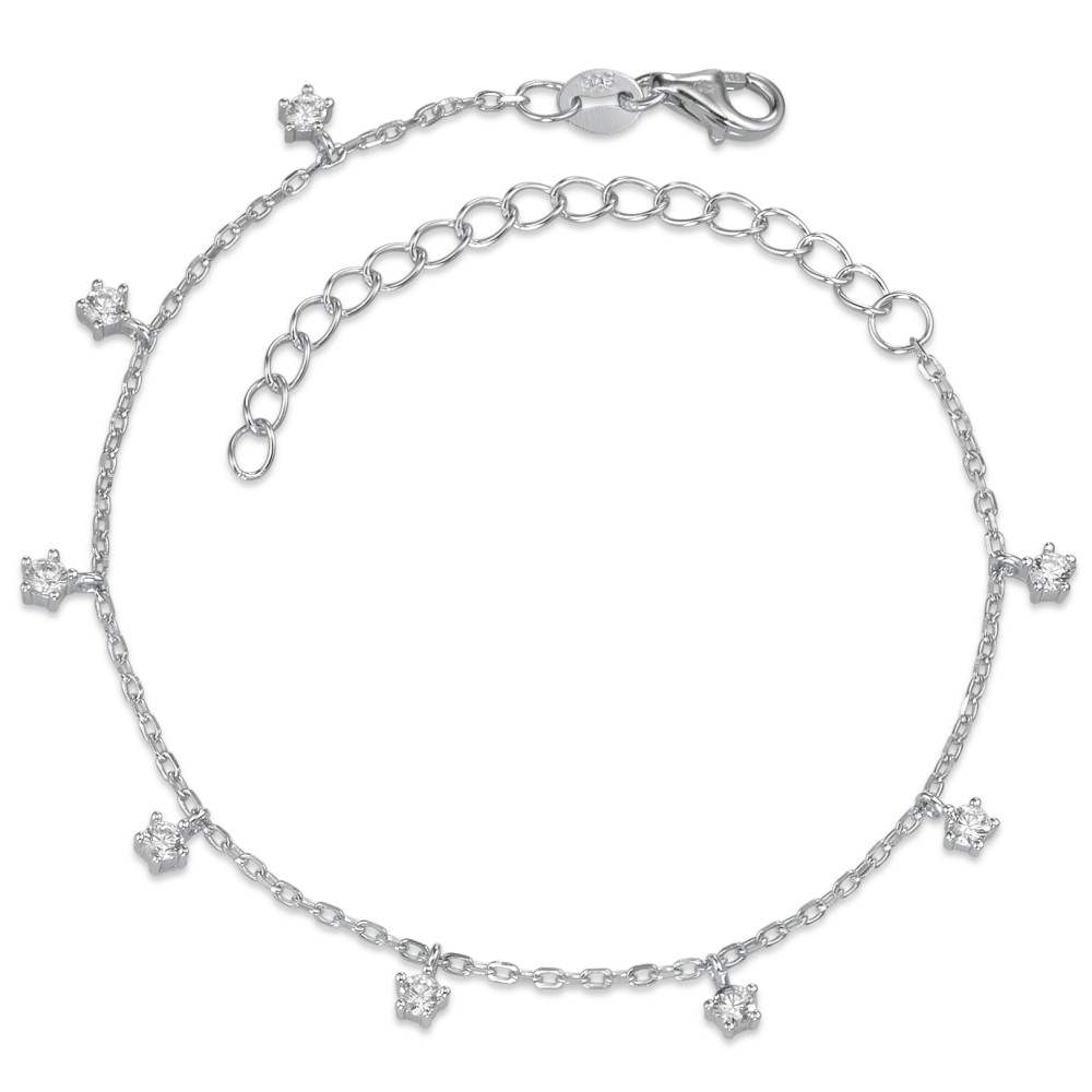 Bracelet Argent Zircone 8 Pierres Rhodié 16-19 cm-588363