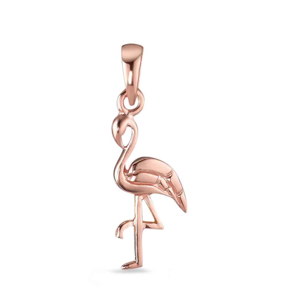 Pendentif Argent rosé Plaqué or Flamant Rose-588444