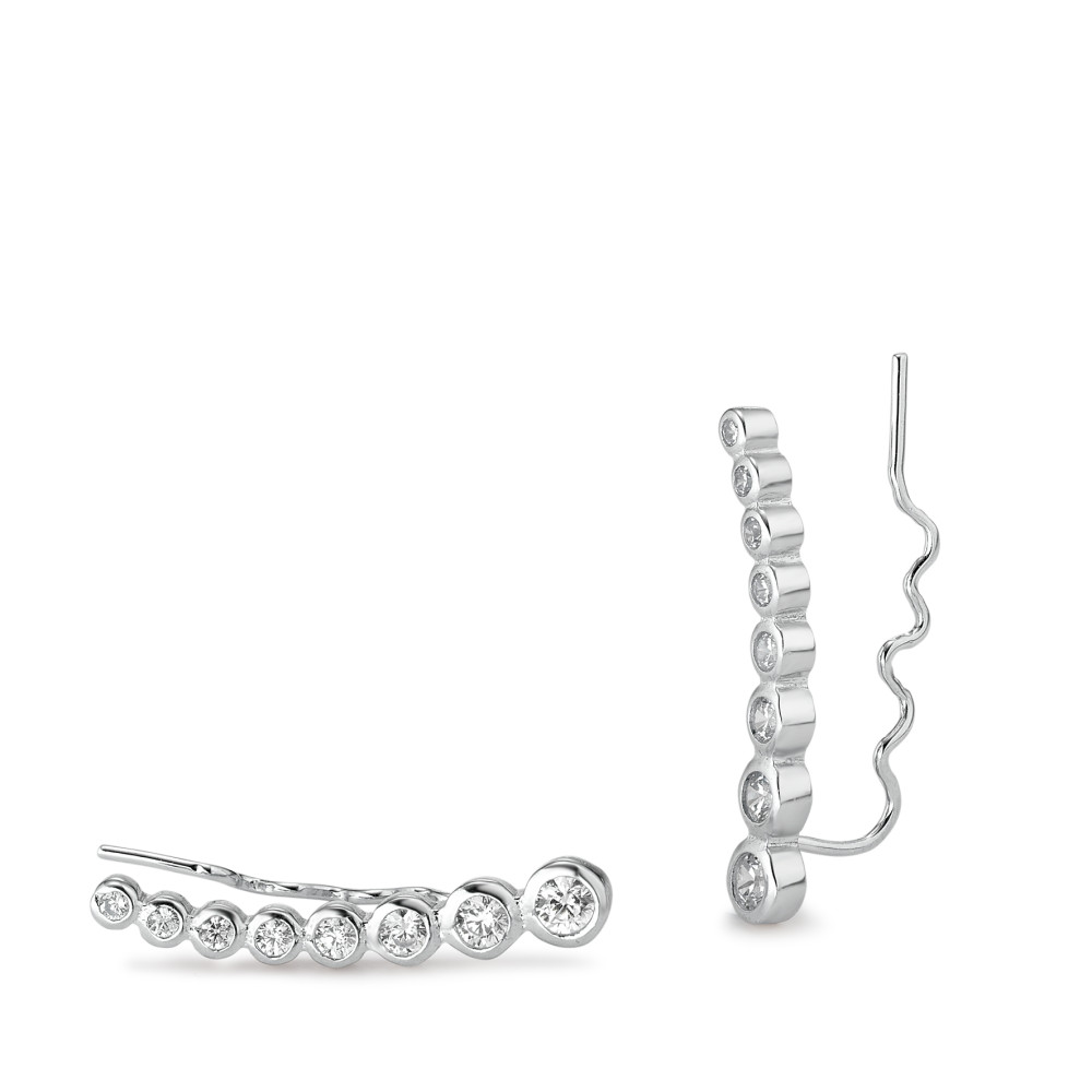 Boucle d'oreille glissante Argent Zircone 16 Pierres Rhodié-588597