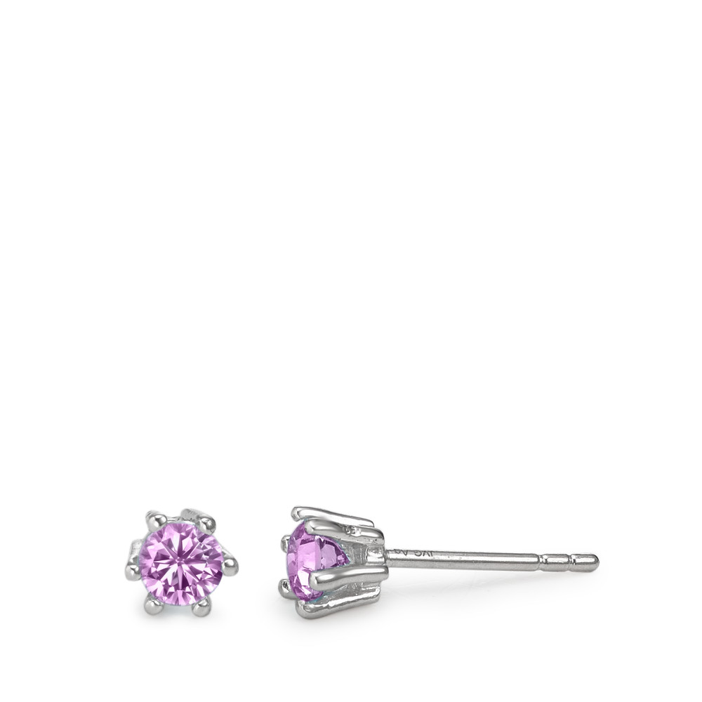 Clous d'oreilles Argent Améthyste Rhodié Ø5 mm-588751
