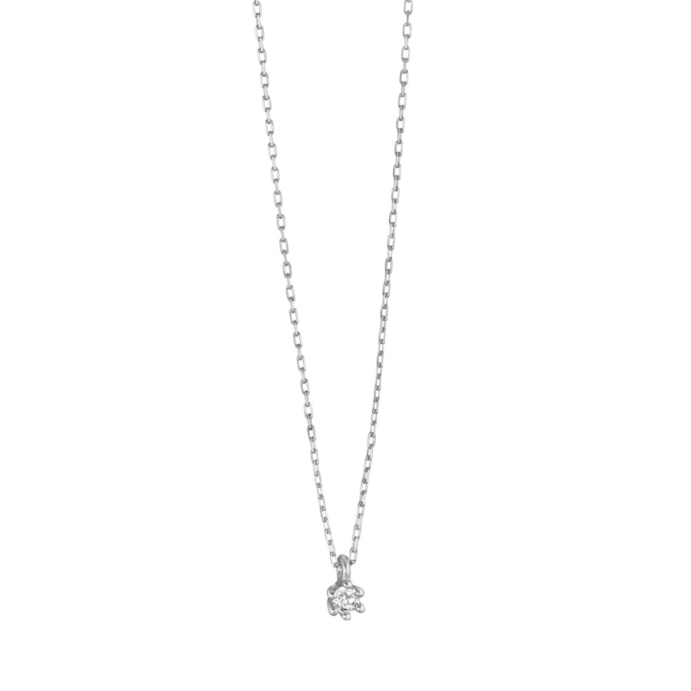 Collier Or blanc 9K Diamant 0.03 ct, w-pi1 38-42 cm-588785