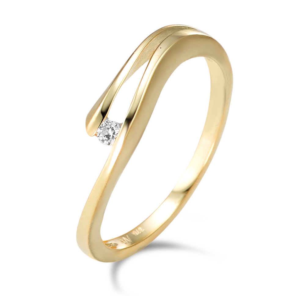 Bague Or jaune 9K Zircone-588823