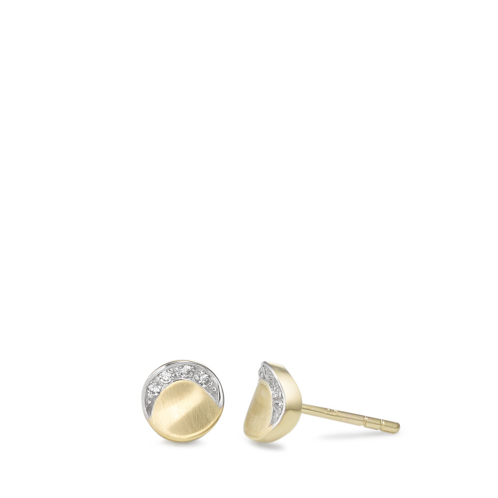 Clous d'oreilles Or jaune 9K Zircone 8 Pierres Ø6.5 mm-588840