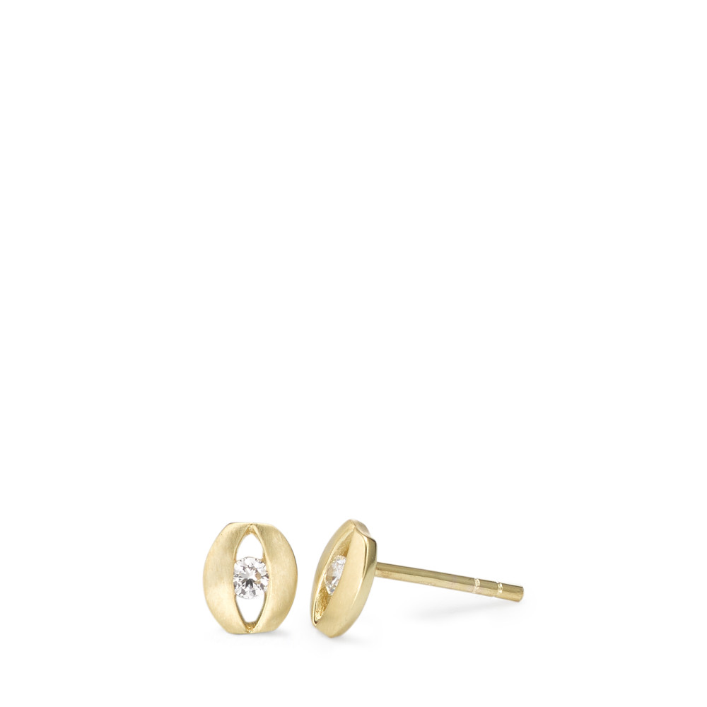Clous d'oreilles Or jaune 9K Zircone 2 Pierres Ø5.5 mm-588841