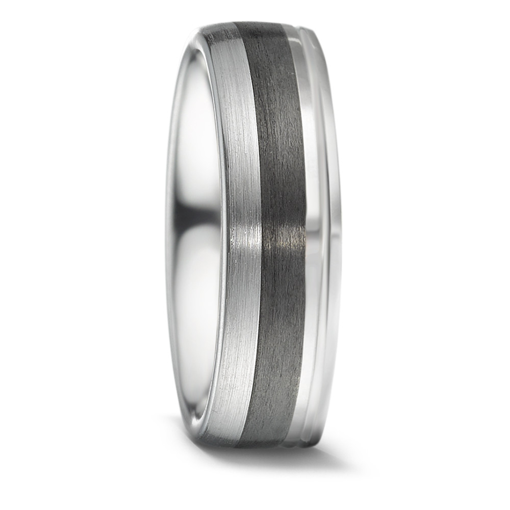 Alliance Or blanc 14K, Carbone-588898