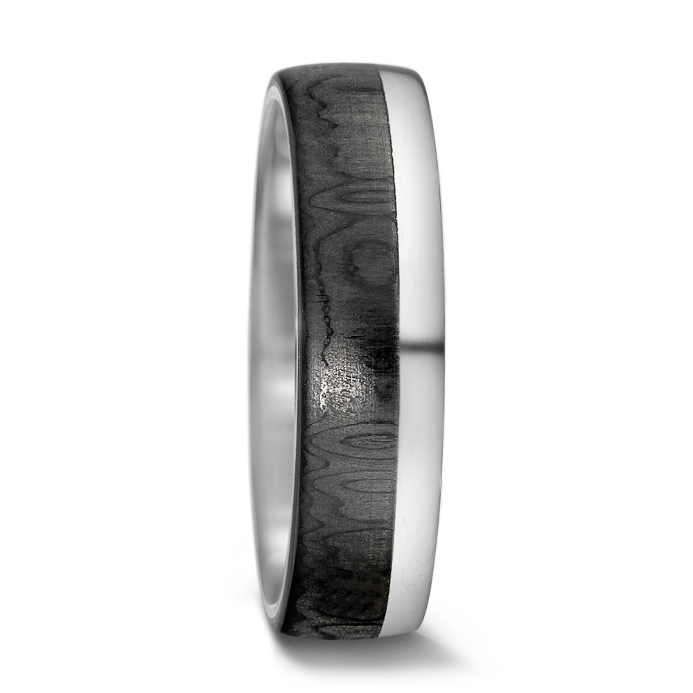Alliance Or blanc 14K, Carbone-588908