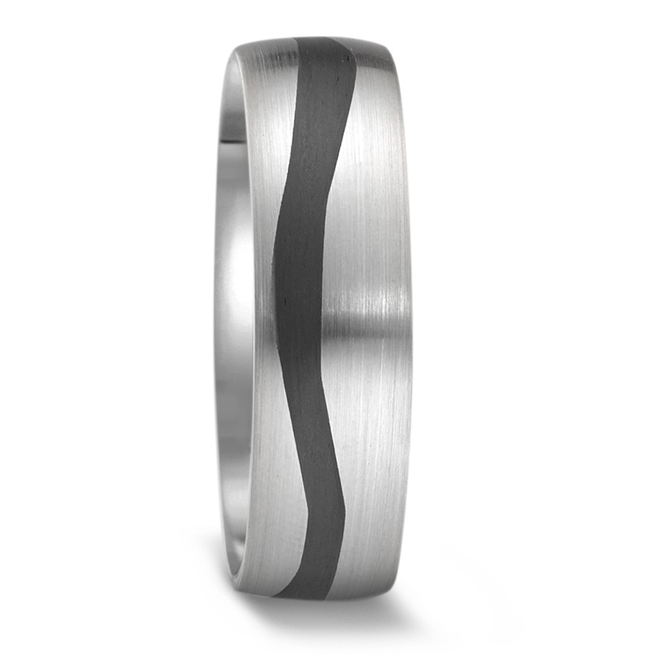 Alliance Or blanc 14K, Carbone-588918
