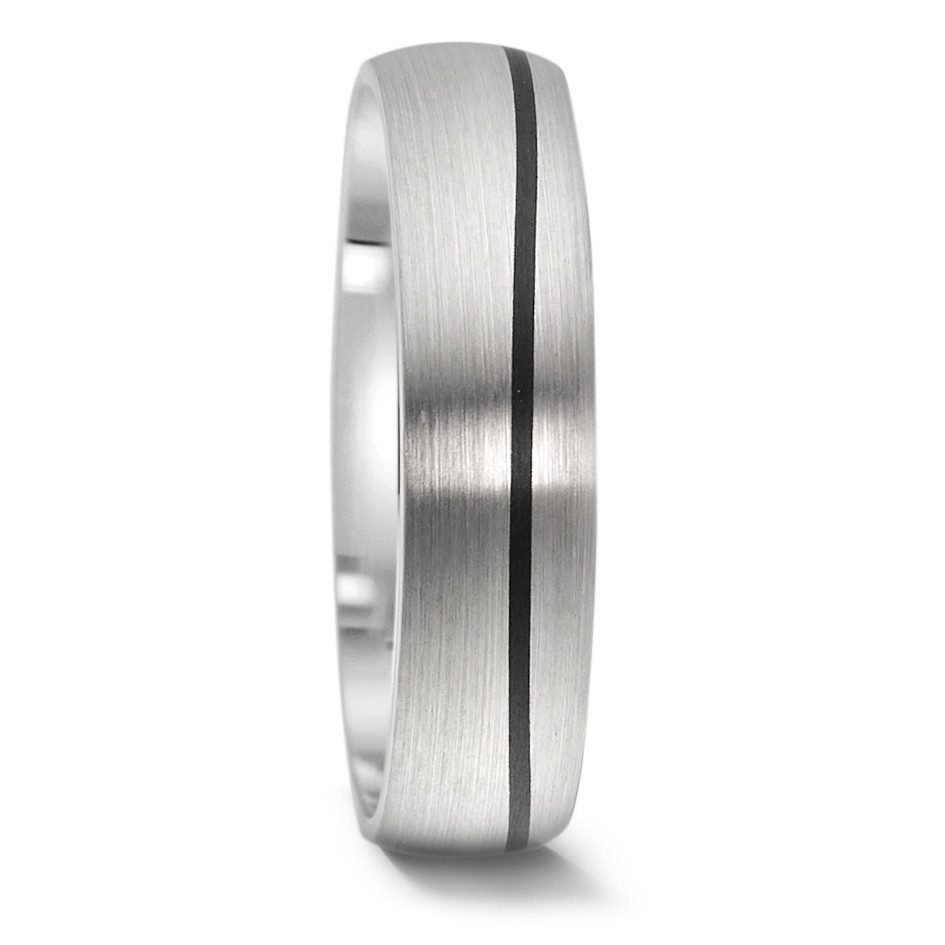 Alliance Or blanc 14K, Carbone-588920