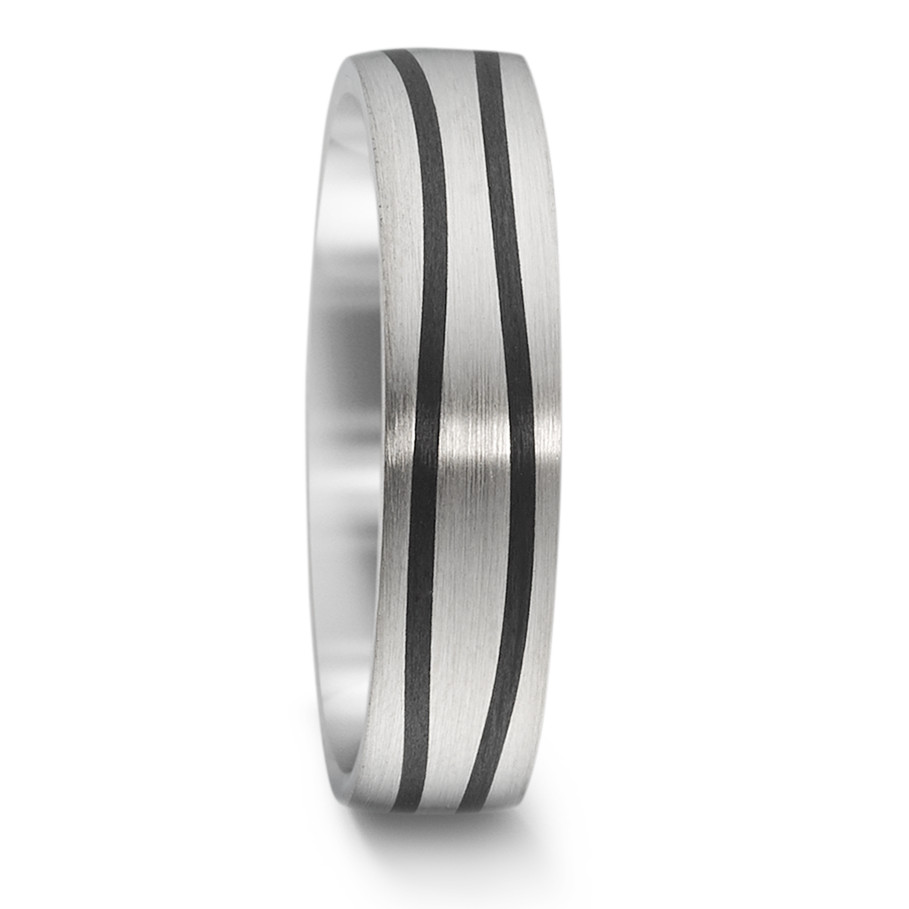 Alliance Or blanc 14K, Carbone-588922
