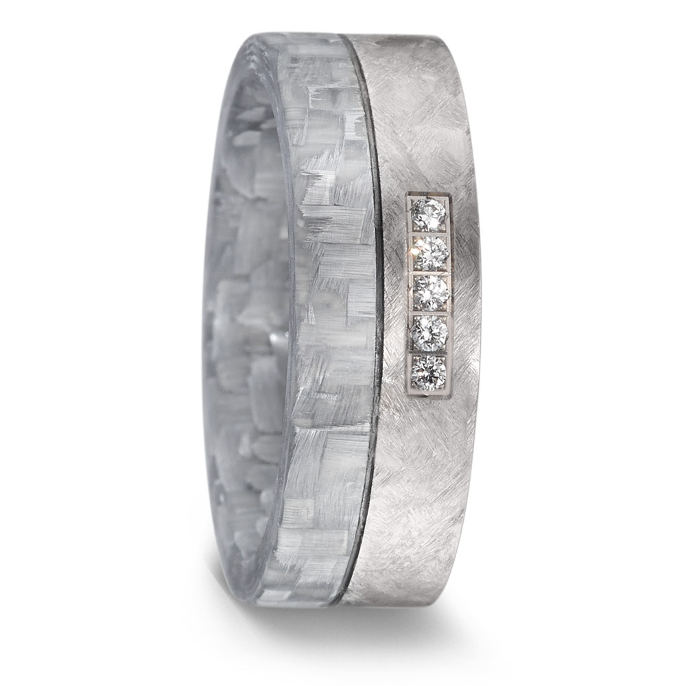 Alliance Titane, Carbone Diamant 0.05 ct, 5 Pierres, w-si-589078