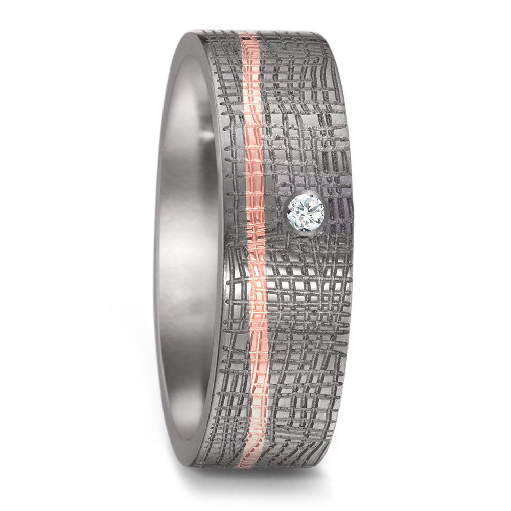 Alliance Tantale 999, Or rouge 18K Diamant 0.02 ct, w-si-589108