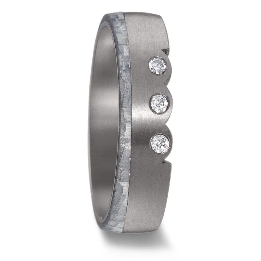 Alliance Tantale 999, Carbone Diamant 0.06 ct, 3 Pierres, w-si-589114