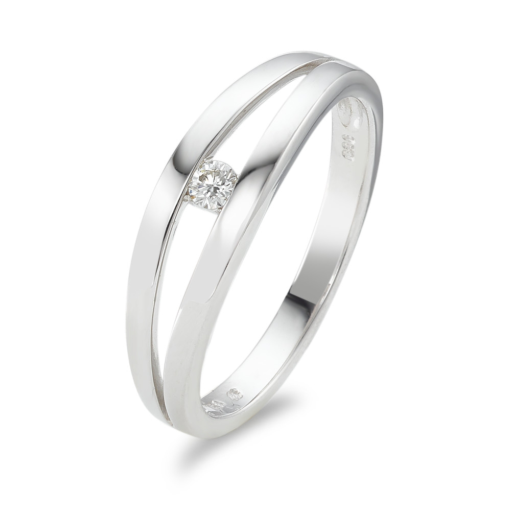 Bague Or blanc 18K Diamant 0.06 ct, w-si-589281