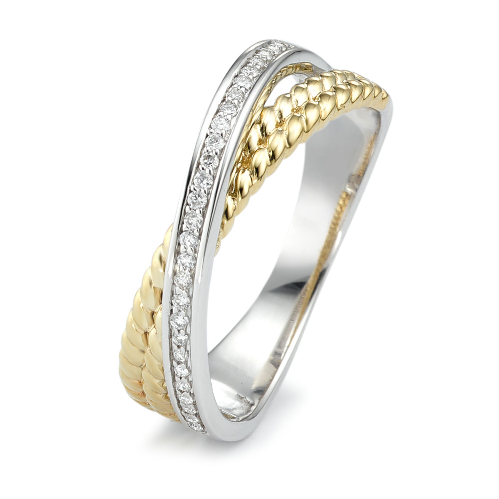 Bague Or jaune 9K Diamant 0.08 ct, 27 Pierres, w-si-589295