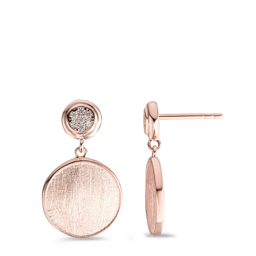 Pendant d'oreilles Argent Zircone rosé Plaqué or Ø12 mm-589376
