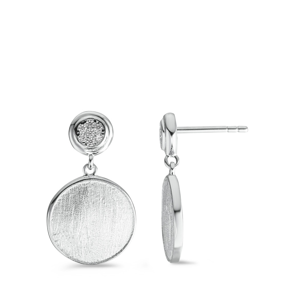 Pendant d'oreilles Argent Zircone Rhodié Ø12 mm-589380