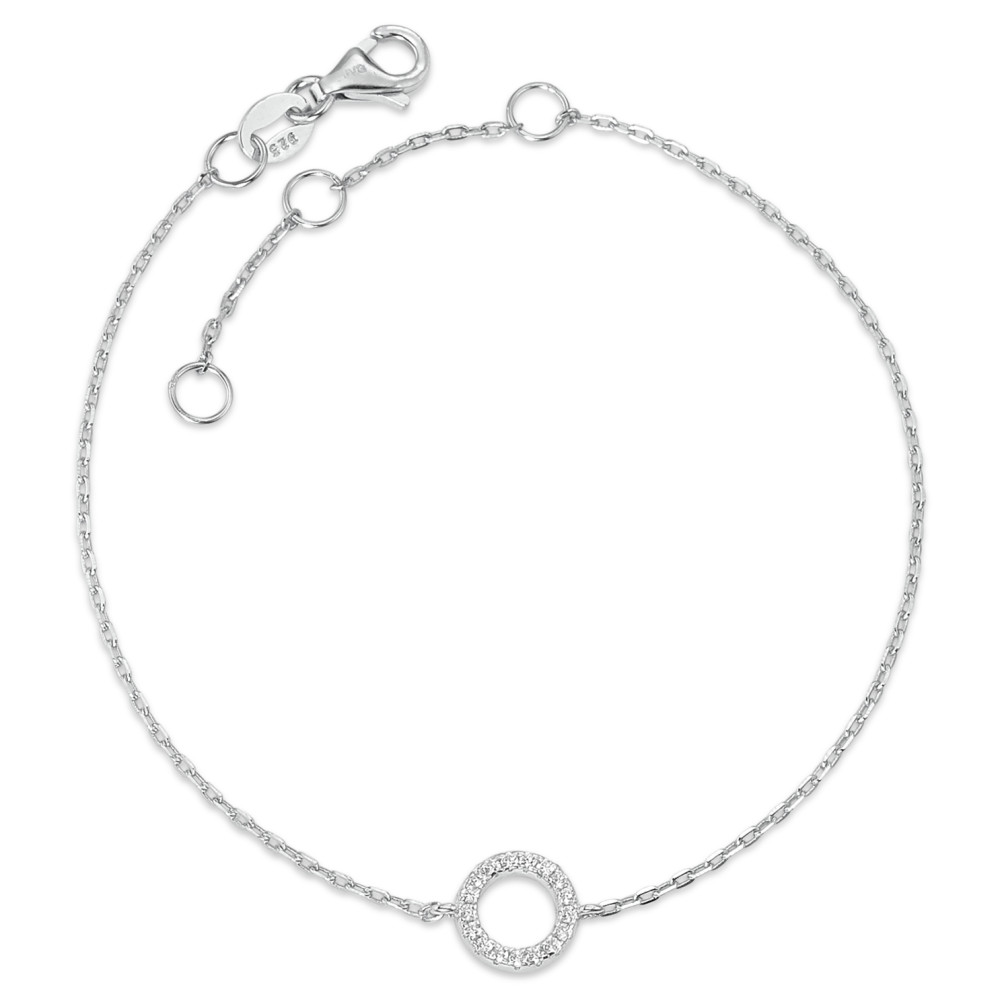 Bracelet Argent Zircone Rhodié 16-19 cm Ø7 mm-589398