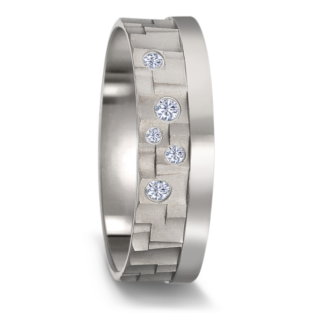 Alliance Titane Diamant 0.09 ct, 5 Pierres, w-si-589580