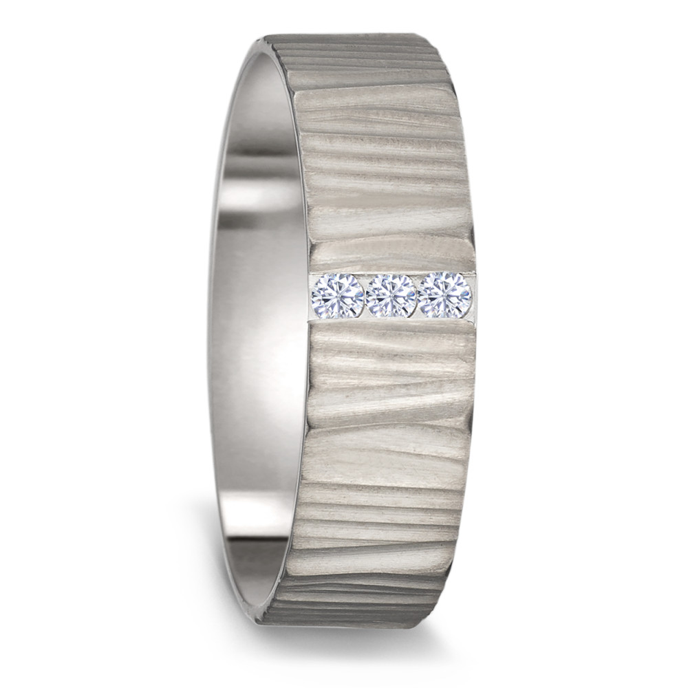 Alliance Titane Diamant 0.09 ct, 3 Pierres, w-si-589582