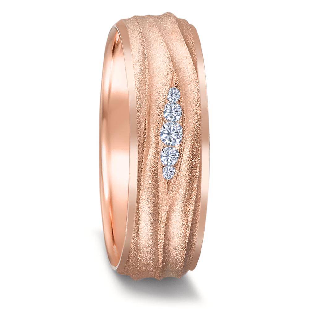 Alliance Or rouge 18K Diamant 0.077 ct, 5 Pierres, w-si-589586