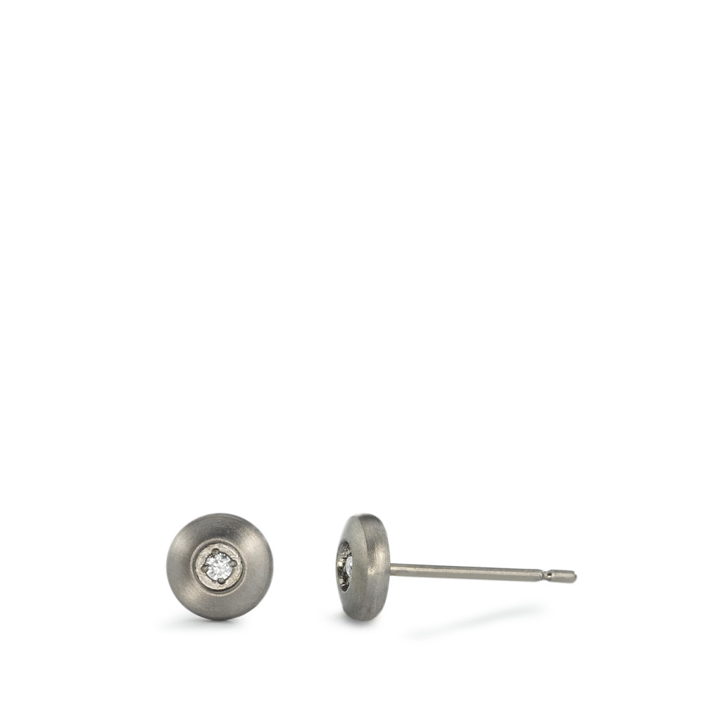 Clous d'oreilles Titane Zircone 2 Pierres Ø6 mm-589770
