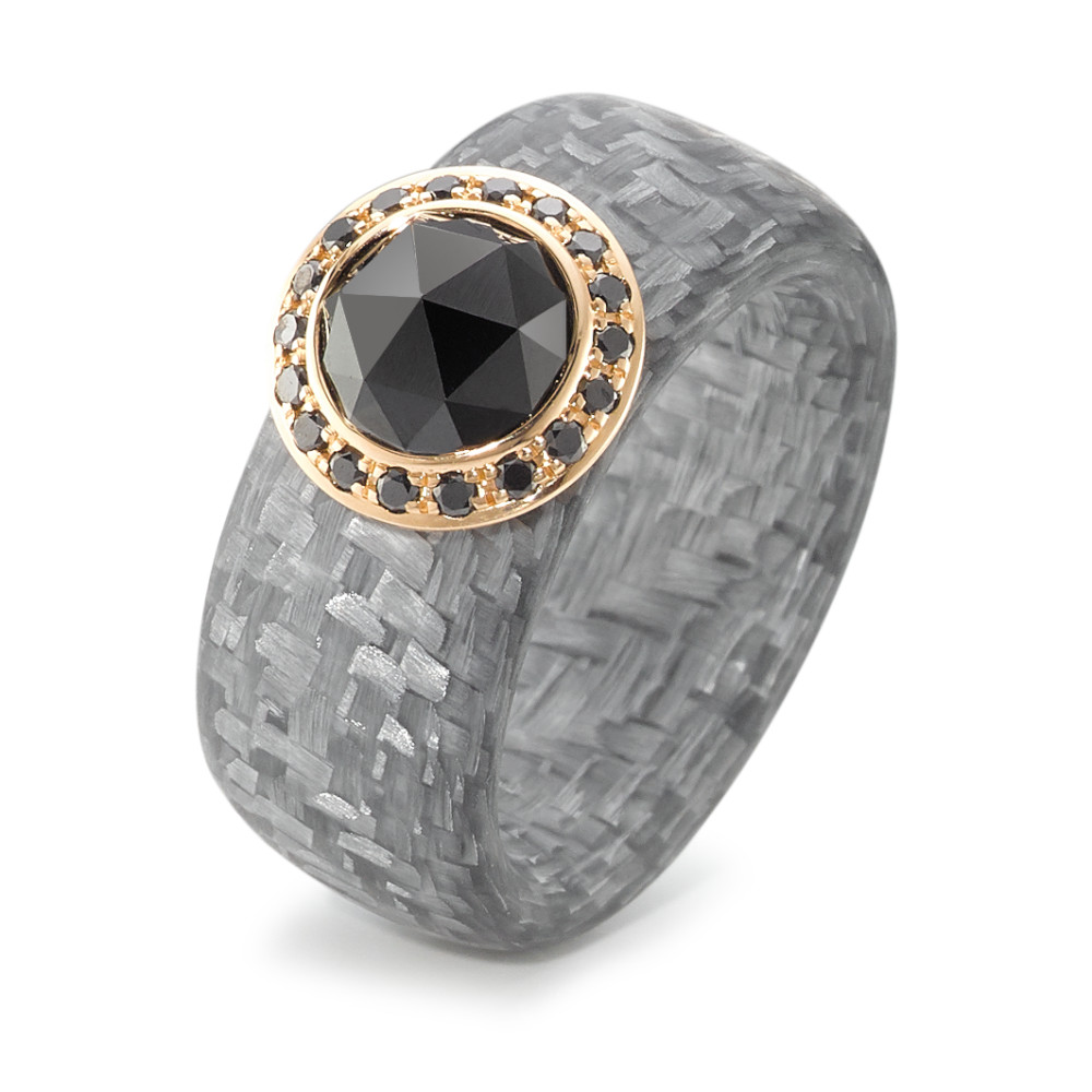 Bague Or rose 18K, Carbone Diamant 1.70 ct-589855
