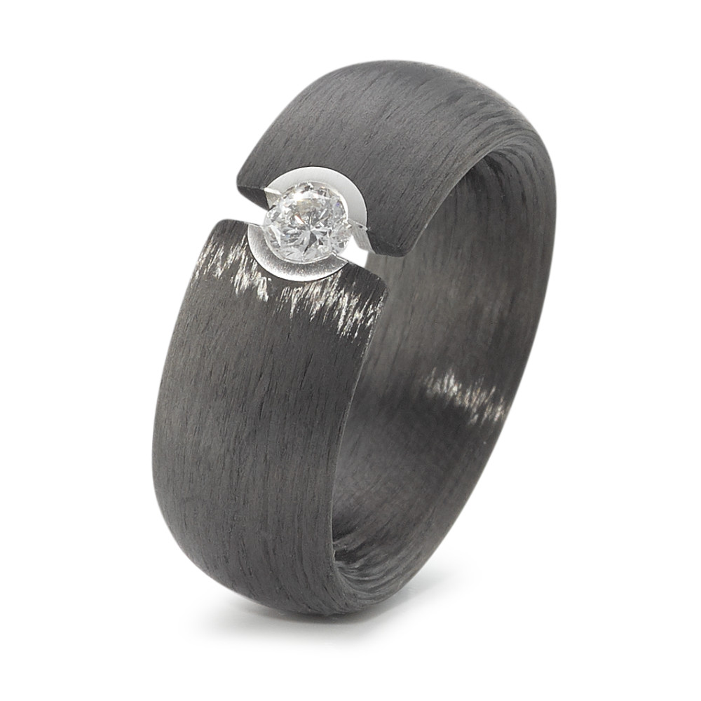 Bague Platine 950, Carbone Diamant 0.20 ct, tw-si-589857