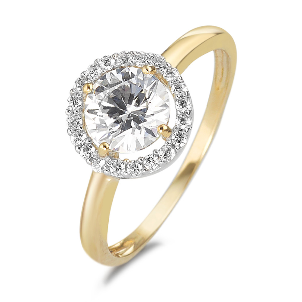 Bague Or jaune 9K Zircone-589888