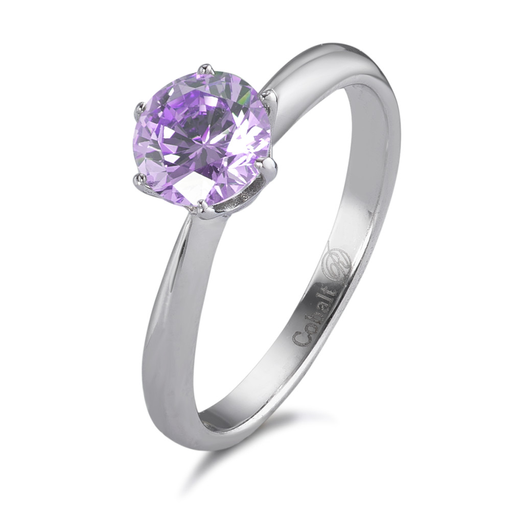 Bague solitaire Cobalt Zircone violet-590231