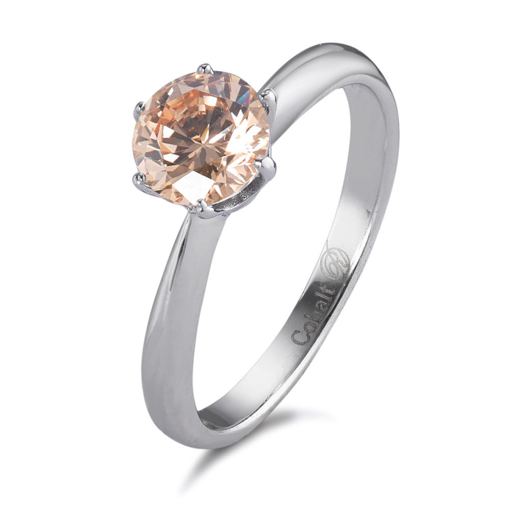 Bague solitaire Cobalt Zircone champagne-590233