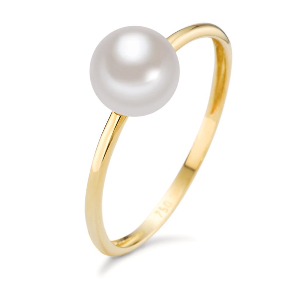 Bague Or jaune 18K perle d'eau douce-590573