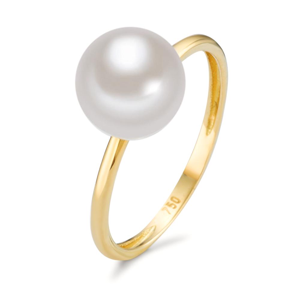 Bague Or jaune 18K perle d'eau douce-590575