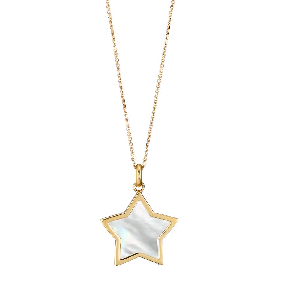 Collier Or jaune 18K nacre Étoile 42 cm Ø15 mm-590583