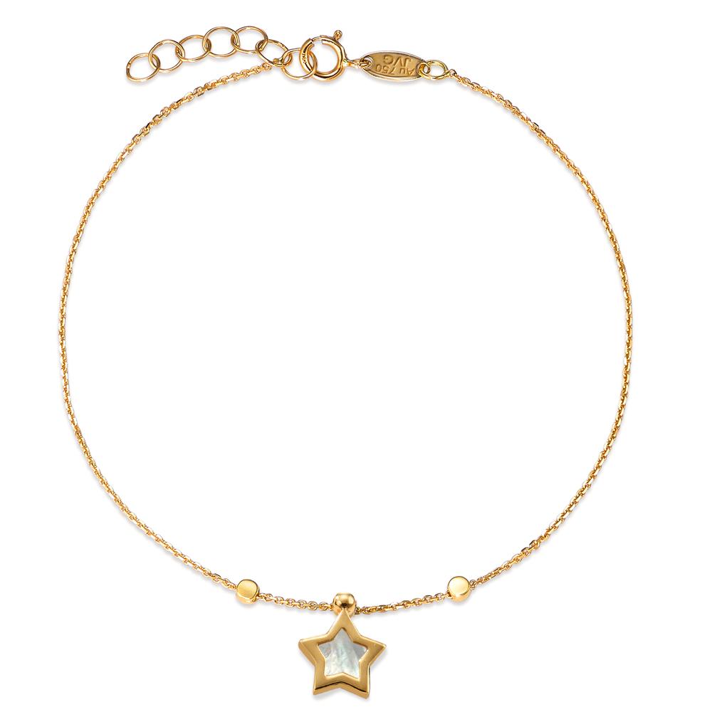 Bracelet Or jaune 18K nacre Étoile 17-19 cm-590585
