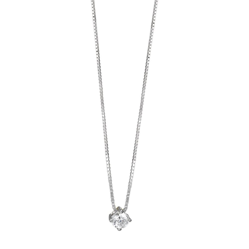 Collier Or blanc 18K Zircone 42 cm Ø3 mm-590595