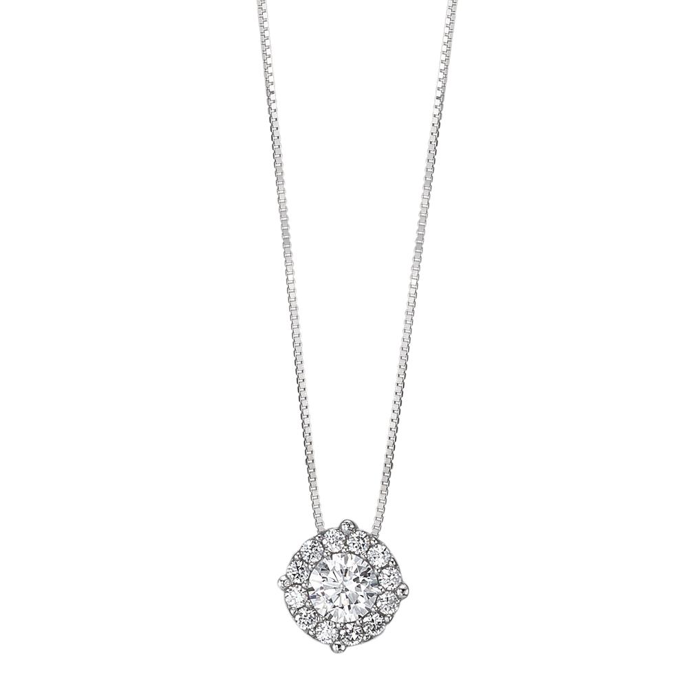 Collier Or blanc 18K Zircone 42 cm-590599