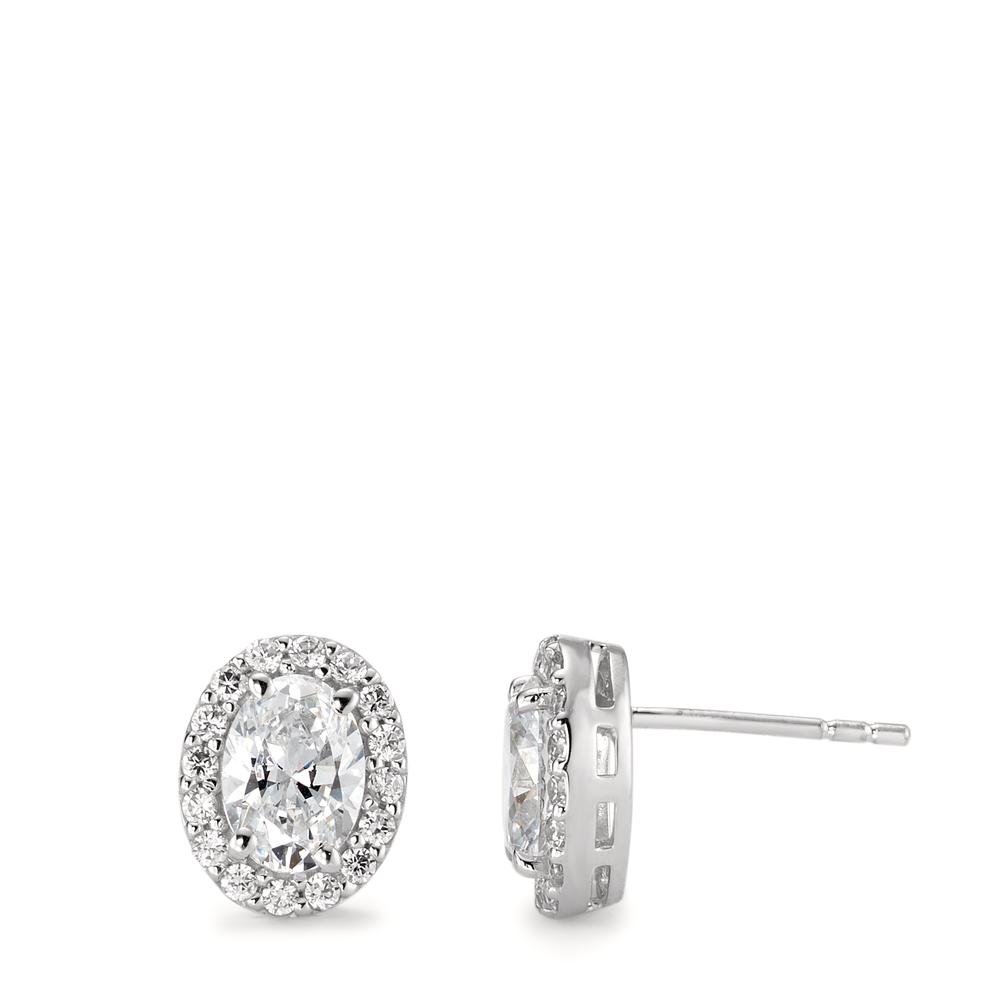 Clous d'oreilles Or blanc 18K Zircone-590608