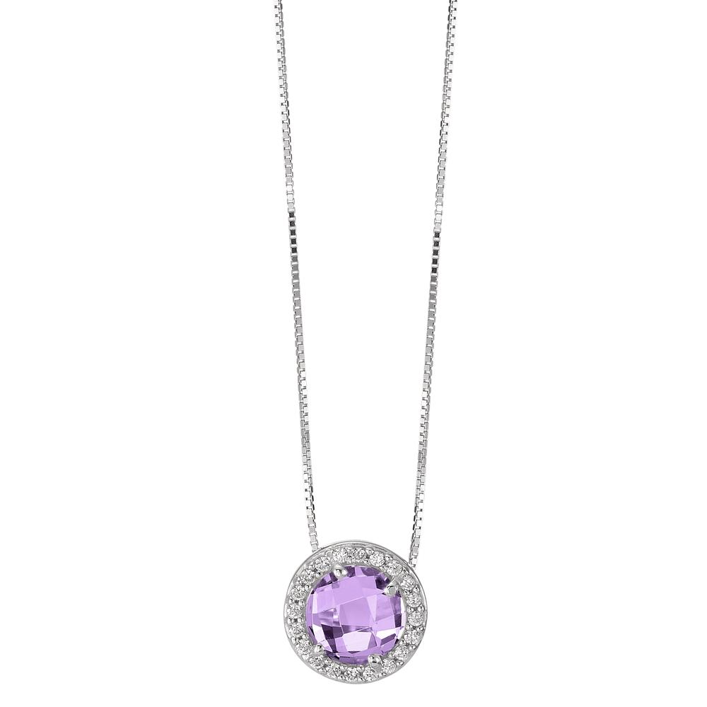 Collier Or blanc 18K Améthyste 42 cm-590623