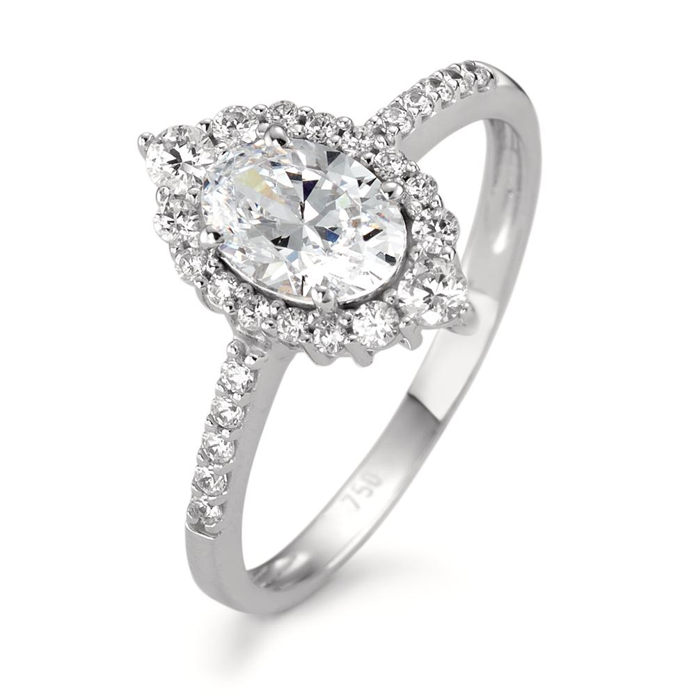 Bague Or blanc 18K Zircone-590629